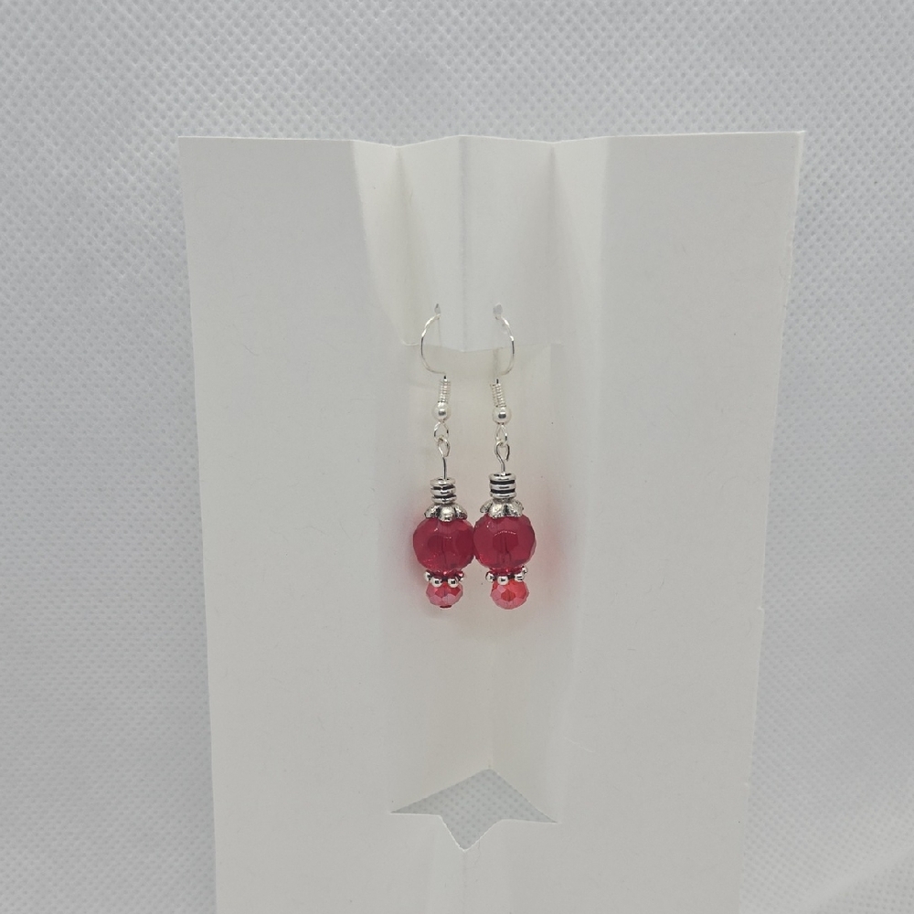Chic Red Beaded Drop Earrings